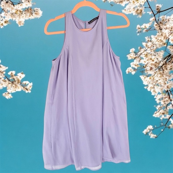 Abercrombie & Fitch Lavender Sleeveless Dress Chiffon Women’s SP Babydoll Y2K - Picture 2 of 10